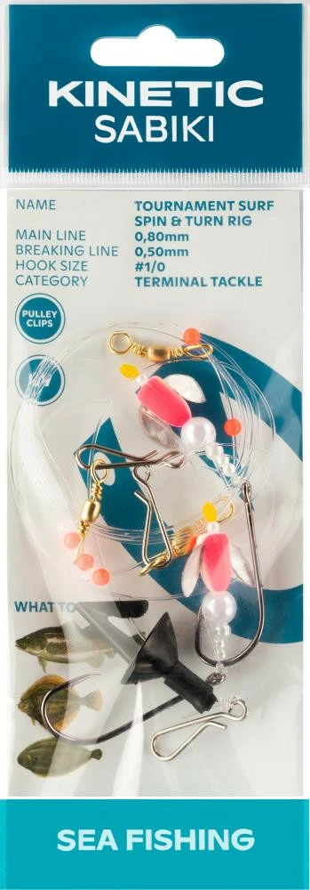 Kinetic Sabiki Tournament Surf Spin&Turn Rig 3 Kinetic Sabiki Tournament Surf Spin&Turn Rig