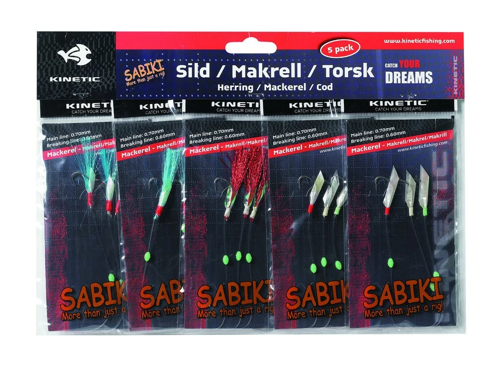 Kinetic Sabiki Rigs - 5er-Set - Dorsch-Makrele-Seelachs 3 Kinetic Sabiki Rigs - 5er-Set - Dorsch-Makrele-Seelachs