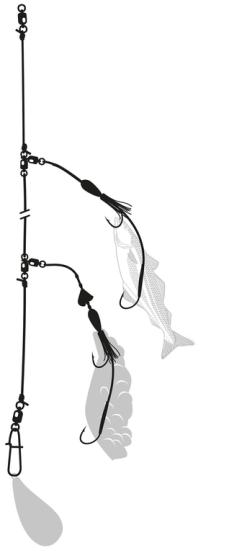 Zebco Leng Rig Selbstleuchtend 10/0 + 7/0 - 1,20mm - 65kg